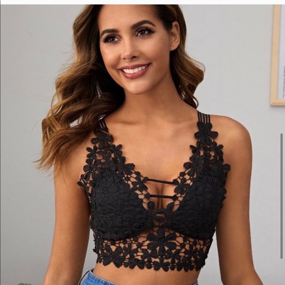 New! Lace Black Bralette Padded Beautiful - Picture 6 of 11
